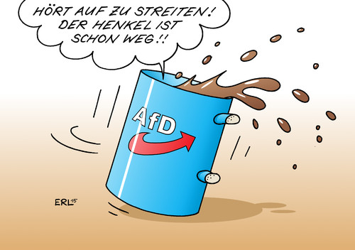 Cartoon: AfD (medium) by Erl tagged afd,alternative,für,deutschland,partei,rechtspopulismus,rechtsextremismus,rechts,euro,gegner,streit,lucke,gauland,rücktritt,henkel,bürgerlich,tasse,kaffe,kakao,braun,karikatur,erl,afd,alternative,für,deutschland,partei,rechtspopulismus,rechtsextremismus,rechts,euro,gegner,streit,lucke,gauland,rücktritt,henkel,bürgerlich,tasse,kaffe,kakao,braun