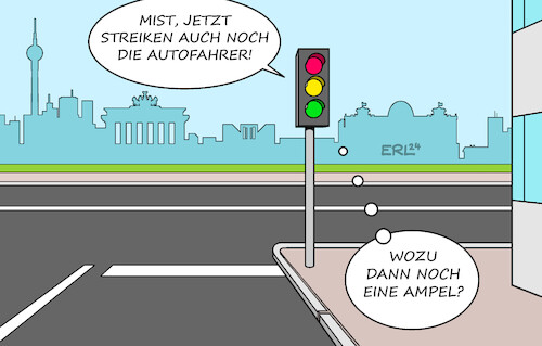 Cartoon: Alles streikt (medium) by Erl tagged politik,bundesregierung,ampel,spd,grüne,fdp,umfragetief,bürgerinnen,bürger,unzufrieden,bauern,proteste,tarifverhandlungen,arbeit,streik,lokführer,bahn,bus,öpnv,straßenbahn,ärzte,flughafen,personal,autofahrerinnen,autofahrer,karikatur,erl,politik,bundesregierung,ampel,spd,grüne,fdp,umfragetief,bürgerinnen,bürger,unzufrieden,bauern,proteste,tarifverhandlungen,arbeit,streik,lokführer,bahn,bus,öpnv,straßenbahn,ärzte,flughafen,personal,autofahrerinnen,autofahrer,karikatur,erl