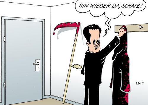 Cartoon: Assad (medium) by Erl tagged feierabend,assad,syrien,syrien,assad,feierabend
