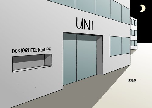 Cartoon: Aus gegebenem Anlass (medium) by Erl tagged doktor,doktortitel,doktorarbeit,annette,schavan,bildungsministerin,titel,entzug,uni,universität,düsseldorf,doktortitelklappe,babyklappe,doktor,doktortitel,doktorarbeit,annette,schavan,bildungsministerin,titel,entzug,uni,universität,düsseldorf,doktortitelklappe,babyklappe