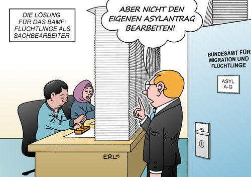 Cartoon: BAMF (medium) by Erl tagged bamf,bundesamt,für,migration,und,flüchtlinge,amt,asylanträge,überlastung,mitarbeiter,mangel,lösung,sachbearbeiter,stempel,büro,chef,weise,karikatur,erl,bamf,bundesamt,für,migration,und,flüchtlinge,amt,asylanträge,überlastung,mitarbeiter,mangel,lösung,sachbearbeiter,stempel,büro,chef,weise,karikatur,erl