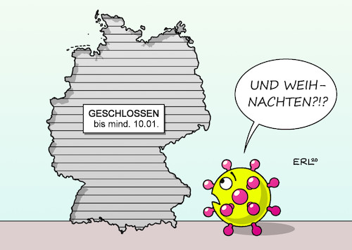 Cartoon: Bange Frage (medium) by Erl tagged politik,corona,virus,pandemie,covid19,zweite,welle,teillockdown,unwirksam,lockdown,hart,weihnachten,silvester,neujahr,regeln,streng,kontakte,einschränkung,schließung,schulen,geschäfte,rolladen,karikatur,erl,politik,corona,virus,pandemie,covid19,zweite,welle,teillockdown,unwirksam,lockdown,hart,weihnachten,silvester,neujahr,regeln,streng,kontakte,einschränkung,schließung,schulen,geschäfte,rolladen,karikatur,erl