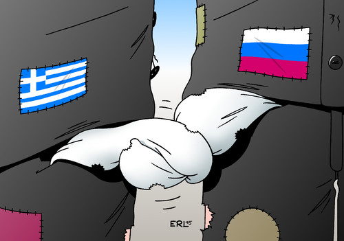 Cartoon: Begrüßung (medium) by Erl tagged eu,griechenland,krise,schulden,sparkurs,ministerpräsident,tsipras,besuch,russland,präsident,putin,geld,taschen,hosentaschen,leer,handschlag,karikatur,erl,eu,griechenland,krise,schulden,sparkurs,ministerpräsident,tsipras,besuch,russland,präsident,putin,geld,taschen,hosentaschen,leer,handschlag