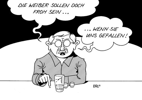 Cartoon: Belästigung (medium) by Erl tagged belästigung,sexismus,herrenwitz,anzüglichkeit,mann,frau,anmache,sex,macho,bar,hotelbar