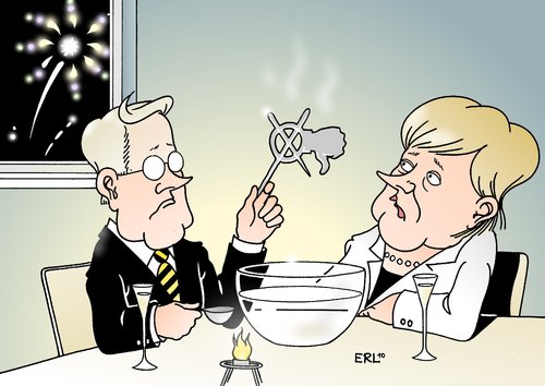 Cartoon: Bleigießen (medium) by Erl tagged fdp,cdu,csu,2011,superwahljahr,wahl,landtagswahl,verlust,westerwelle,merkel,bleigießen,silvester,sekt,fdp,cdu,csu,2011,superwahljahr,wahl,landtagswahl,verlust,westerwelle,merkel,bleigießen,silvester,sekt