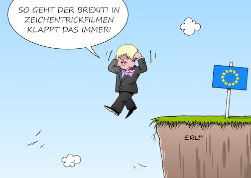 Cartoon: Boris Johnson (medium) by Erl tagged politik,austritt,großbritannien,gb,uk,eu,versagen,premierministerin,theresa,may,rücktritt,nachfolger,kandidat,boris,johnson,no,deal,harter,brexit,zeichentrickfilm,klippe,europa,karikatur,erl,politik,austritt,großbritannien,gb,uk,eu,versagen,premierministerin,theresa,may,rücktritt,nachfolger,kandidat,boris,johnson,no,deal,harter,brexit,zeichentrickfilm,klippe,europa,karikatur,erl