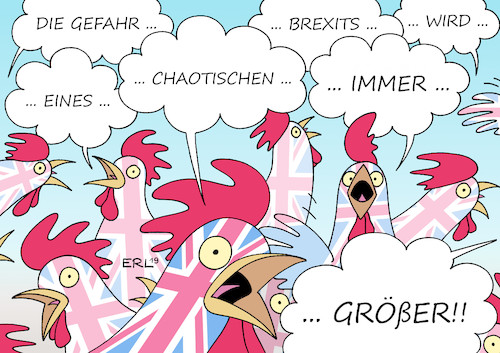 Cartoon: Brexit (medium) by Erl tagged politik,brexit,großbritannien,gb,uk,austritt,eu,europäische,union,premierministerin,theresa,may,vertrag,abstimmung,parlament,gefahr,niederlage,folge,ungeordneter,chaos,hühnerhaufen,verschiebung,zweites,referendum,karikatur,erl,politik,brexit,großbritannien,gb,uk,austritt,eu,europäische,union,premierministerin,theresa,may,vertrag,abstimmung,paralament,gefahr,niederlage,folge,ungeordneter,chaos,verschiebung,zweites,referendum,karikatur,erl