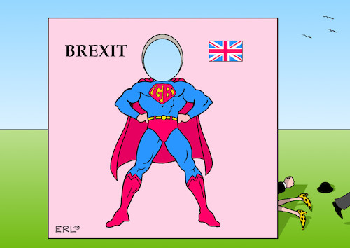 Cartoon: Brexit (medium) by Erl tagged politik,brexit,großbritannien,gb,uk,austritt,eu,europäische,union,premierministerin,theresa,may,vertrag,abstimmung,parlament,niederlage,ungewissheit,ungeordneter,chaos,verschiebung,zweites,referendum,plan,nachverhandlung,besuch,brüssel,abfuhr,abgeordnete,tories,verlassen,superman,karikatur,erl,politik,brexit,großbritannien,gb,uk,austritt,eu,europäische,union,premierministerin,theresa,may,vertrag,abstimmung,parlament,niederlage,ungewissheit,ungeordneter,chaos,verschiebung,zweites,referendum,plan,nachverhandlung,besuch,brüssel,abfuhr,abgeordnete,tories,verlassen,superman,karikatur,erl