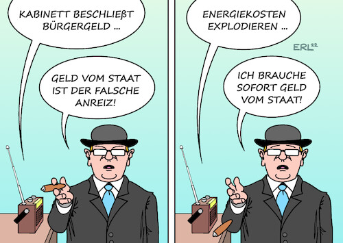 Cartoon: Bürgergeld (medium) by Erl tagged politik,finanzen,arbeit,arbeitslosigkeit,arbeitslosengeld,hartz,iv,erhöhung,umbenennung,bürgergeld,kritik,wirtschaft,anreiz,falsch,energie,kosten,energiekosten,steigerung,ruf,hilfen,geld,staat,ampel,karikatur,erl,politik,finanzen,arbeit,arbeitslosigkeit,arbeitslosengeld,hartz,iv,erhöhung,umbenennung,bürgergeld,kritik,wirtschaft,anreiz,falsch,energie,kosten,energiekosten,steigerung,ruf,hilfen,geld,staat,ampel,karikatur,erl