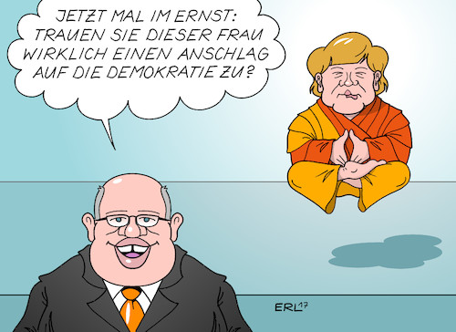 Cartoon: CDU-Antwort (medium) by Erl tagged spd,partei,parteitag,bundestagswahl,wahl,wahlkampf,rede,kanzlerkandidat,martin,schulz,inhalte,vorwurf,cdu,bundeskanzlerin,angela,merkel,inhaltslosigkeit,anschlag,demokratie,streitkultur,diskussion,meinungsbildung,ruhe,gelassenheit,buddhismus,kanzleramt,minister,peter,altmaier,karikatur,erl,spd,partei,parteitag,bundestagswahl,wahl,wahlkampf,rede,kanzlerkandidat,martin,schulz,inhalte,vorwurf,cdu,bundeskanzlerin,angela,merkel,inhaltslosigkeit,anschlag,demokratie,streitkultur,diskussion,meinungsbildung,ruhe,gelassenheit,buddhismus,kanzleramt,minister,peter,altmaier,karikatur,erl