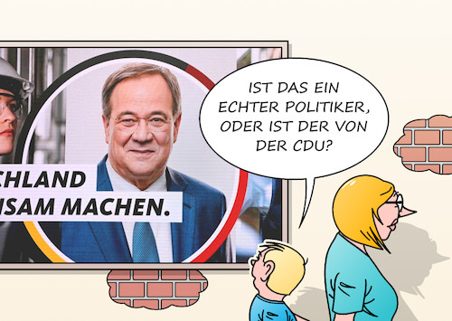 Cartoon: CDU-Plakat (medium) by Erl tagged politik,partei,cdu,bundestagswahl,wahlkampf,plakat,wahlplakat,kanzlerkandidat,armin,laschet,menschen,polizistin,berufe,darsteller,parteimitglieder,politiker,kind,karikatur,erl,politik,partei,cdu,bundestagswahl,wahlkampf,plakat,wahlplakat,kanzlerkandidat,armin,laschet,menschen,polizistin,berufe,darsteller,parteimitglieder,politiker,kind,karikatur,erl