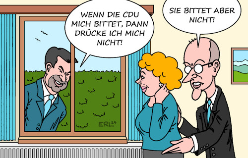 Cartoon: CDU Söder (medium) by Erl tagged politik,union,cdu,csu,kanzlerkandidat,rivalen,merz,söder,karikatur,erl,politik,union,cdu,csu,kanzlerkandidat,rivalen,merz,söder,karikatur,erl