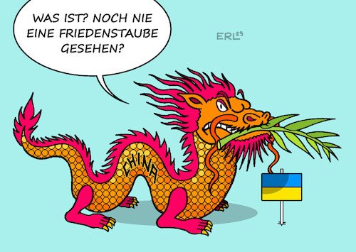 Cartoon: Chinesische Friedenstaube (medium) by Erl tagged politik,krieg,angriff,überfall,russland,ukraine,friedensinitiative,china,diktatur,unterdrückung,minderheiten,unterstützung,putin,deache,friedenstaube,karikatur,erl,politik,krieg,angriff,überfall,russland,ukraine,friedensinitiative,china,diktatur,unterdrückung,minderheiten,unterstützung,putin,deache,friedenstaube,karikatur,erl