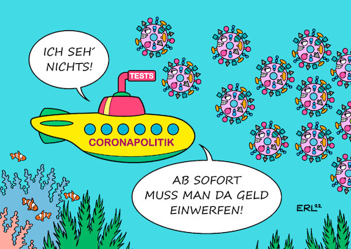 Cartoon: Coronatests (medium) by Erl tagged politik,corona,virus,pandemie,covid19,bundesregierung,ampel,spd,grüne,fdp,abschaffung,kostenlos,coronatest,gesundheitsminister,karl,lauterbach,meer,boot,beobachtung,omikron,schwarm,karikatur,erl,politik,corona,virus,pandemie,covid19,bundesregierung,ampel,spd,grüne,fdp,abschaffung,kostenlos,coronatest,gesundheitsminister,karl,lauterbach,meer,boot,beobachtung,omikron,schwarm,karikatur,erl