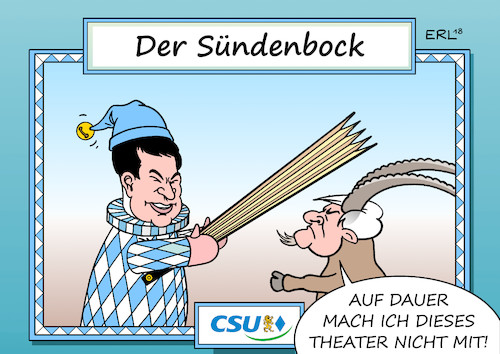 Cartoon: CSU-Komödienstadel (medium) by Erl tagged politik,bayern,landtagswahl,regierung,partei,alleinregierung,csu,absolute,mehrheit,umfragen,absturz,einbruch,wähler,denkzettel,ministerpraesident,markus,söder,landespolitik,bundespolitik,innenminister,horst,seehofer,sündenbock,streit,bundeskanzlerin,angela,merkel,cdu,flüchtlingspolitik,groko,berlin,blockade,forderung,rücktritt,kasperltheater,karikatur,erl,politik,bayern,landtagswahl,regierung,partei,alleinregierung,csu,absolute,mehrheit,umfragen,absturz,einbruch,wähler,denkzettel,ministerpraesident,markus,söder,landespolitik,bundespolitik,innenminister,horst,seehofer,sündenbock,streit,bundeskanzlerin,angela,merkel,cdu,flüchtlingspolitik,groko,berlin,blockade,forderung,rücktritt,kasperltheater,karikatur,erl