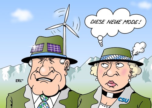 Cartoon: CSU Energiewende (medium) by Erl tagged csu,bayern,atomenergie,atomkraft,atomkraftwerk,japan,fukushima,gau,supergau,umdenken,wende,energiewende,horst,seehofer,partei,skepsis,windkraft,wasserkraft,sonnenenergie,solarenergie,alternativ,regenerativ,erneuerbar,wind,wasser,sonne,windkraftanlage,windrad,solarmodul,csu,bayern,atomenergie,atomkraft,atomkraftwerk,japan,fukushima,supergau,umdenken,wende,energiewende,partei,skepsis,windkraft,wasserkraft