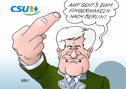 Cartoon: CSU Parteitag (medium) by Erl tagged csu,bayern,parteitag,horst,seehofer,stärke,koalitionsverhandlungen,berlin,fingerhakeln,cdu,spd,stinkefinger,csu,bayern,parteitag,horst,seehofer,stärke,koalitionsverhandlungen,berlin,fingerhakeln,cdu,spd,stinkefinger