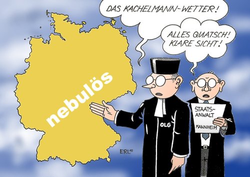 Cartoon: Das Kachelmann-Wetter (medium) by Erl tagged kachelmann,verdacht,vergewaltigung,untersuchungshaft,freilassung,prozess,gericht,olg,oberlandesgericht,richter,karlsruhe,staatsanwalt,mannheim,wetter,vorhersage,nebel,nebulös,sicht,klar,meteorologie,kachelmann,verdacht,vergewaltigung,untersuchungshaft,freilassung,prozess,gericht,olg,oberlandesgericht,karlsruhe,richter,staatsanwalt,mannheim,nebulös,sicht,meteorologie,nebel,justiz,missbrauch