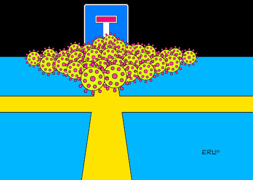 Cartoon: Der schwedische Weg (medium) by Erl tagged politik,corona,virus,pandemie,covid19,schweden,sonderweg,herdenimmunität,freiwilligkeit,fallzahlen,tote,erkrankungen,hoch,schwedischer,weg,sackgasse,flagge,karikatur,erl,politik,corona,virus,pandemie,covid19,schweden,sonderweg,herdenimmunität,freiwilligkeit,fallzahlen,tote,erkrankungen,hoch,schwedischer,weg,sackgasse,flagge,karikatur,erl