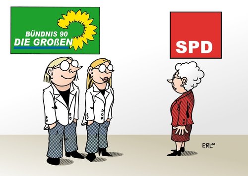 Cartoon: Die Grünen im Umfragehoch (medium) by Erl tagged bündnis,90,die,grünen,grüne,spd,umfrage,umfragewert,überholt,groß,prozent,wähler,stimmen,wahl,spd,umfrage,umfragewert,grüne,überholt,prozent,stimmen,wähler,wahl,wahlen