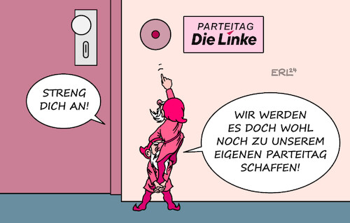 Cartoon: Die Linke (medium) by Erl tagged politik,parteitag,die,linke,umfragetief,schrumpfung,abspaltung,bündnis,sahra,wagenknecht,zwerge,karikatur,erl,politik,parteitag,die,linke,umfragetief,schrumpfung,abspaltung,bündnis,sahra,wagenknecht,zwerge,karikatur,erl