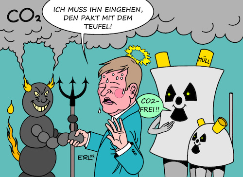 Cartoon: Die Versuchungen des hl. Robert (medium) by Erl tagged politik,krieg,russland,ukraine,energie,gas,gaslieferungen,unsicherheit,notfall,überbrückung,kohle,wirtschaftsminister,robert,habeck,grüne,co2,klima,klimawandel,klimabilanz,pakt,teufel,versuchung,des,heiligen,antonius,atomkraft,atomkraftwerke,laufzeit,verlängerung,atommüll,karikatur,erl,politik,krieg,russland,ukraine,energie,gas,gaslieferungen,unsicherheit,notfall,überbrückung,kohle,wirtschaftsminister,robert,habeck,grüne,co2,klima,klimawandel,klimabilanz,pakt,teufel,versuchung,des,heiligen,antonius,atomkraft,atomkraftwerke,laufzeit,verlängerung,atommüll,karikatur,erl