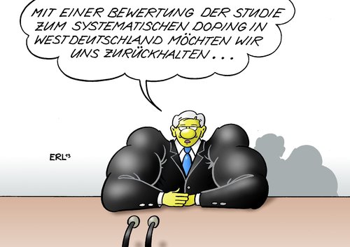 Cartoon: Doping in Westdeutschland (medium) by Erl tagged bericht,presse,studie,humboldt,universität,doping,westdeutschland,systematisch,sport,leistung,steigerung,sechziger,siebziger,jahre,bericht,presse,studie,humboldt,universität,doping,westdeutschland,systematisch,sport,leistung,steigerung,sechziger,siebziger,jahre