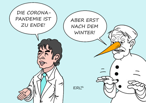 Cartoon: Drosten und Lauterbach (medium) by Erl tagged politik,corona,virus,covid19,pandemie,ende,virologe,christian,drosten,reaktion,karl,lauterbach,gesundheitsminister,warnung,winter,schneemann,karikatur,erl,politik,corona,virus,covid19,pandemie,ende,virologe,christian,drosten,reaktion,karl,lauterbach,gesundheitsminister,warnung,winter,schneemann,karikatur,erl