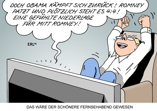 Cartoon: Duell (medium) by Erl tagged fernsehabend,fernsehen,gefühlt,niederlage,führung,vorsprung,unentschieden,schweden,deutschland,spiel,qualifikation,wm,fußball,republikaner,demokraten,präsidentschaftswahl,präsident,usa,romney,obama,duell,tv,tv,duel,obama,romney,usa,präsident,präsidentschaftswahl,demokraten,republikaner,fußball,wm,qualifikation,spiel,deutschland,schweden,unentschieden,vorsprung,führung,niederlage,gefühlt,fernsehen,fernsehabend