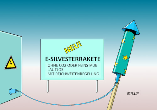 Cartoon: E-Böller (medium) by Erl tagged politik,klima,klimakrise,klimawandel,co2,verkehr,auto,diesel,feinstaub,elektroauto,silvester,böller,verbot,böllerverbot,lärm,karikatur,erl,politik,klima,klimakrise,klimawandel,co2,verkehr,auto,diesel,feinstaub,elektroauto,silvester,böller,verbot,böllerverbot,lärm,karikatur,erl