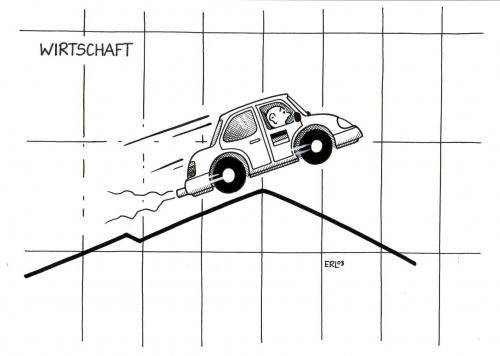 Cartoon: Economy (medium) by Erl tagged wirtschaft,wachstum,deutschland,wirtschaft,wachstum,deutschland,gefälle,anstieg,auto,rasen,flagge,enthusiasmus,übermut,statistik