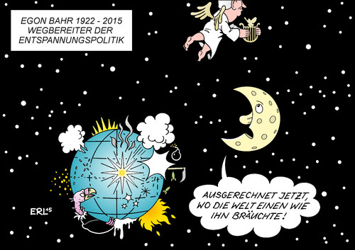 Cartoon: Egon Bahr (medium) by Erl tagged erl,karikatur,sterne,friedenstaube,harfe,engel,weltall,mond,tod,krieg,kalter,konflikte,kriege,erde,welt,brandt,willy,ostpolitik,entspannung,entspannungspolitik,wegbereiter,2015,bis,1922,spd,politiker,bahr,egon,egon,bahr,politiker,spd,1922,bis,2015,wegbereiter,entspannungspolitik,entspannung,ostpolitik,willy,brandt,welt,erde,kriege,konflikte,kalter,krieg,tod,mond,weltall,engel,harfe,friedenstaube,sterne,karikatur,erl