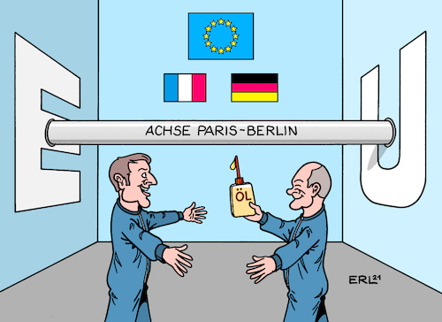 Cartoon: Ein gutes Tröpfchen z. Begrüßung (medium) by Erl tagged politik,regierung,neu,ampel,spd,fdp,grüne,bundeskanzler,olaf,scholz,antrittsbesuch,frankreich,achse,paris,berlin,eu,schmieröl,öl,maschinenraum,präsident,emmanuel,macron,europa,karikatur,erl,politik,regierung,neu,ampel,spd,fdp,grüne,bundeskanzler,olaf,scholz,antrittsbesuch,frankreich,achse,paris,berlin,eu,schmieröl,öl,maschinenraum,präsident,emmanuel,macron,europa,karikatur,erl