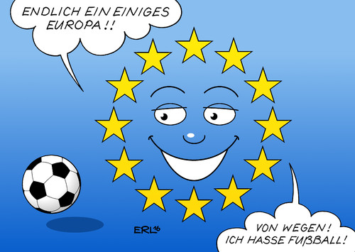 Cartoon: Einiges Europa II (medium) by Erl tagged fußball,europameisterschaft,2016,frankreich,europa,eu,politik,streit,egoismus,uneinigkeit,flüchtlinge,euro,brexit,einigkeit,karikatur,erl,fußball,europameisterschaft,2016,frankreich,europa,eu,politik,streit,egoismus,uneinigkeit,flüchtlinge,euro,brexit,einigkeit,karikatur,erl