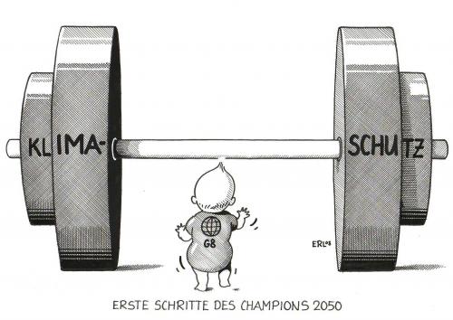 Cartoon: Erste Schritte (medium) by Erl tagged g8,klimaschutz,co2,g8,klimaschutz,co2,umwelt,japan,industriestaat,zukunft,atomaustieg,2050,heisse luft,rhetorik,polemik,gewicht,lösung,heisse,luft