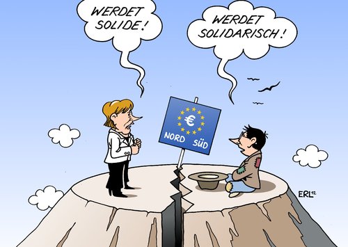 Cartoon: EU-Gipfel (medium) by Erl tagged eu,europa,euro,krise,schulden,rettungsschirm,haushalt,politik,gipfel,sparen,solide,solidität,gemeinsam,eurobonds,solidarisch,solidarität,nord,süd,merkel,eu,europa,euro,krise,schulden,rettungsschirm,haushalt,solidität,gemeinsam