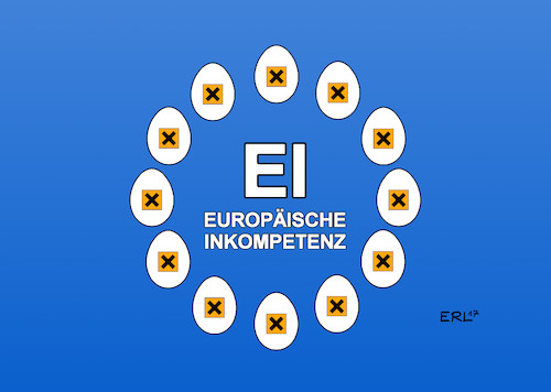 Cartoon: EU EI (medium) by Erl tagged eu,europäische,union,eierskandal,ei,eier,fipronil,insektizid,behandlung,huhn,hühner,hühnerfarm,verbot,lebensmittel,gefahr,gesundheit,gesundheitsschädlich,verbraucher,europa,krisenmanagement,mangelhaft,inkompetenz,landwirtschaft,bauern,nahrung,tier,massentierhaltung,ernährung,flagge,karikatur,erl,eu,europäische,union,eierskandal,ei,eier,fipronil,insektizid,behandlung,huhn,hühner,hühnerfarm,verbot,lebensmittel,gefahr,gesundheit,gesundheitsschädlich,verbraucher,europa,krisenmanagement,mangelhaft,inkompetenz,landwirtschaft,bauern,nahrung,tier,massentierhaltung,ernährung,flagge,karikatur,erl