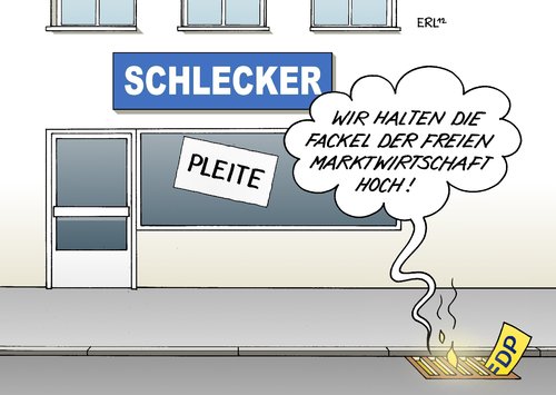 Cartoon: Fackel (medium) by Erl tagged schließung,geschlossen,filiale,laden,geld,hilfe,bettler,obdachlos,schlucker,arm,auffanggesellschaft,ausbeutung,missmanagement,pleite,insolvenz,drogeriemarkt,schlecker,fackel,haltung,politik,liberal,marktwirtschaft,freie,fdp,fdp,freie marktwirtschaft,politik,haltung,fackel,schlecker,drogeriemarkt,insolvenz,pleite,freie,marktwirtschaft