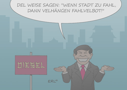 Cartoon: Fahrverbot (medium) by Erl tagged autoindustrie,betrug,diesel,abgase,auto,verkehr,stadt,städte,atemluft,dreckig,stickoxide,politik,handeln,gesetz,fahrverbot,urteil,bundesverwaltungsgericht,umwelt,umweltschutz,deutschland,china,smog,weisheit,fernost,karikatur,erl,autoindustrie,betrug,diesel,abgase,auto,verkehr,stadt,städte,atemluft,dreckig,stickoxide,politik,handeln,gesetz,fahrverbot,urteil,bundesverwaltungsgericht,umwelt,umweltschutz,deutschland,china,smog,weisheit,fernost,karikatur,erl