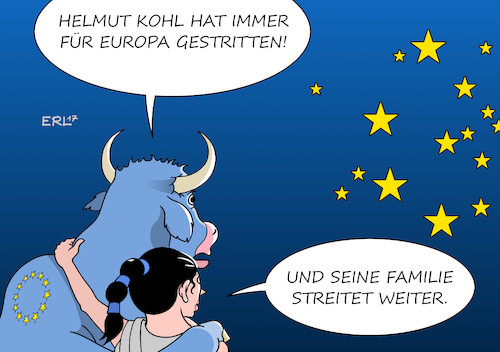 Cartoon: Familie Kohl (medium) by Erl tagged helmut,kohl,bundeskanzler,altbundeskanzler,tod,geschichte,kanzler,der,einheit,einigung,europa,europäer,überzeugung,euro,cdu,stier,trauerfeier,würdigung,schatten,streit,familie,witwe,söhne,karikatur,erl,helmut,kohl,bundeskanzler,altbundeskanzler,tod,geschichte,kanzler,der,einheit,einigung,europa,europäer,überzeugung,euro,cdu,stier,trauerfeier,würdigung,schatten,streit,familie,witwe,söhne,karikatur,erl