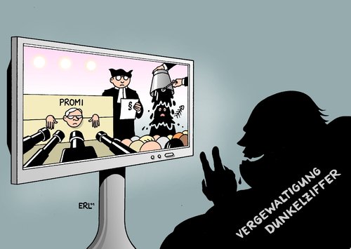 Cartoon: Fast nur Verlierer (medium) by Erl tagged justiz,prozess,vergewaltigung,promi,prominent,täter,opfer,glaubwürdigkeit,ruf,rufmord,pranger,medien,verlierer,gewinner,dunkelziffer,angst,anzeige,gericht,gerichtsverfahren,justiz,prozess,vergewaltigung,opfer,prominent,promi,glaubwürdigkeit,ruf,rufmord,pranger