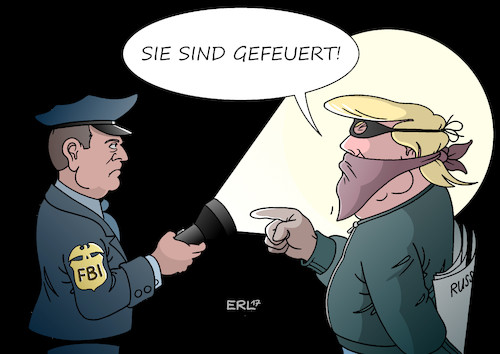 Cartoon: FBI (medium) by Erl tagged usa,präsident,donald,trump,wahlkampf,hillary,clinton,email,affäre,fbi,ermittlungen,kontakte,wahlkampfteam,russland,sicherheitsberater,flynn,justizminister,sessions,lügen,watergate,entlassung,chef,comey,bundespolizei,polizei,verbrecher,karikatur,erl,usa,präsident,donald,trump,wahlkampf,hillary,clinton,email,affäre,fbi,ermittlungen,kontakte,wahlkampfteam,russland,sicherheitsberater,flynn,justizminister,sessions,lügen,watergate,entlassung,chef,comey,bundespolizei,polizei,verbrecher,karikatur,erl