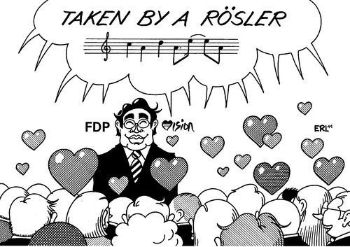 Cartoon: FDP-Vision (medium) by Erl tagged parteitag,fdp,vorsitz,vorsitzender,rösler,rede,sympathie,begeisterung,eurovision,lena,stranger,musik