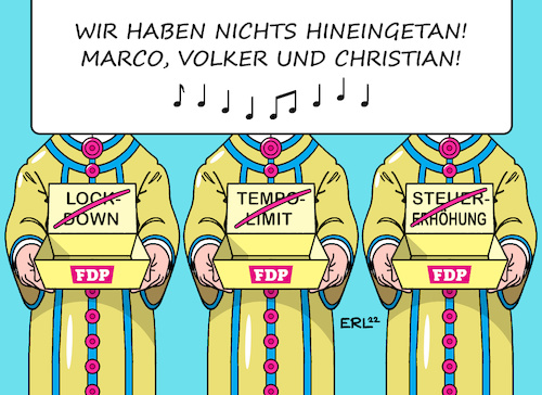 Cartoon: FDP Dreikönigstreffen (medium) by Erl tagged politik,fdp,dreikönigstreffen,regierung,ampel,verhinderung,lockdown,tempolimit,steuererhöhung,justizminister,marco,buschmann,verkehrsminister,volker,wissing,finanzminister,christian,lindner,heilige,drei,könige,geschenke,sternsinger,lied,karikatur,erl,politik,fdp,dreikönigstreffen,regierung,ampel,verhinderung,lockdown,tempolimit,steuererhöhung,justizminister,marco,buschmann,verkehrsminister,volker,wissing,finanzminister,christian,lindner,heilige,drei,könige,geschenke,sternsinger,lied,karikatur,erl