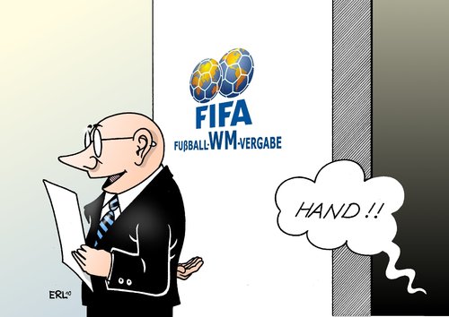 Cartoon: FIFA (medium) by Erl tagged fifa,fußball,verband,korruption,bestechung,hand,aufhalten,verdacht,weltmeisterschaft,vergabe,blatter,sepp,korruption,fußball,fussball,weltmeisterschaft,sport,fifa,bestechung