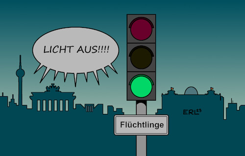 Cartoon: Flüchtlings-Dämmerung (medium) by Erl tagged politik,flucht,migration,zuwanderung,flüchtlinge,deutschland,kommunen,überforderung,überlastung,druck,bundesregierung,ampel,maßnahmen,reduzierung,flüchtlingszahlen,widerstand,grüne,karikatur,erl,politik,flucht,migration,zuwanderung,flüchtlinge,deutschland,kommunen,überforderung,überlastung,druck,bundesregierung,ampel,maßnahmen,reduzierung,flüchtlingszahlen,widerstand,grüne,karikatur,erl