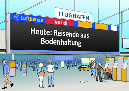 Cartoon: Flugausfälle (medium) by Erl tagged politik,öffentlicher,dienst,gewerkschaft,verdi,tarifverhandlungen,arbeitskampf,streik,warnstreik,flughafen,flug,flüge,ausfall,flugausfall,bahn,straßenbahn,öffentliche,verkehrsmittel,feuerwehr,kita,lohn,lohnerhöhung,landwirtschaft,bio,geflügel,bodenhaltung,karikatur,erl,politik,öffentlicher,dienst,gewerkschaft,verdi,tarifverhandlungen,arbeitskampf,streik,warnstreik,flughafen,flug,flüge,ausfall,flugausfall,bahn,straßenbahn,öffentliche,verkehrsmittel,feuerwehr,kita,lohn,lohnerhöhung,landwirtschaft,bio,geflügel,bodenhaltung,karikatur,erl