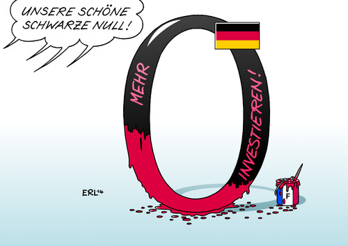 Cartoon: Frankreich Deutschland (medium) by Erl tagged deutschland,frankreich,haushalt,schulden,investition,investitionen,eu,sparen,sparkurs,schuldenabbau,schwarze,null,frankreich,deutschland