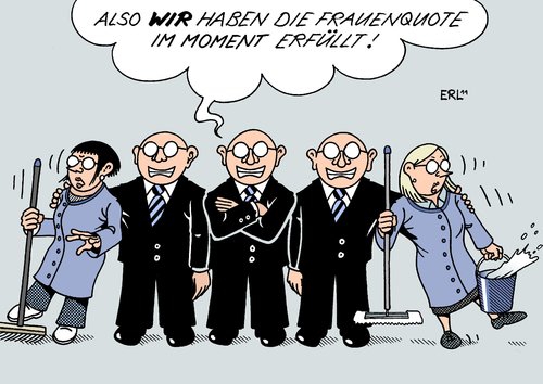 Cartoon: Frauenquote (medium) by Erl tagged frauenquote,vorstand,mann,frau,benachteiligung,bezahlung,führung,führungsqualität,manager,gleichberechtigung,frauenquote,vorstand,benachteiligung,mann,frau,frauen,quote,führung,führungsqualität,bezahlung,manager,gleichberechtigung,gehalt,arbeit,job,position