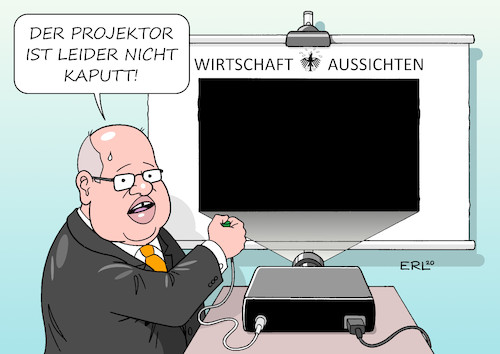 Cartoon: Frühjahrsprojektion (medium) by Erl tagged politik,wirtschaft,frühjahrsprojektion,bundesregierung,aussicht,bip,konjunktur,corona,pandemie,krise,einbruch,düster,schwarz,sehen,wirtschaftsminister,peter,altmaier,karikatur,erl,politik,wirtschaft,frühjahrsprojektion,bundesregierung,aussicht,bip,konjunktur,corona,pandemie,krise,einbruch,düster,schwarz,sehen,wirtschaftsminister,peter,altmaier,karikatur,erl